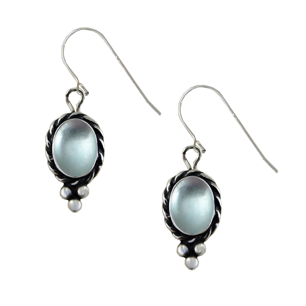 Sterling Silver Little Blue Topaz Gemstone Drop Dangle Earrings